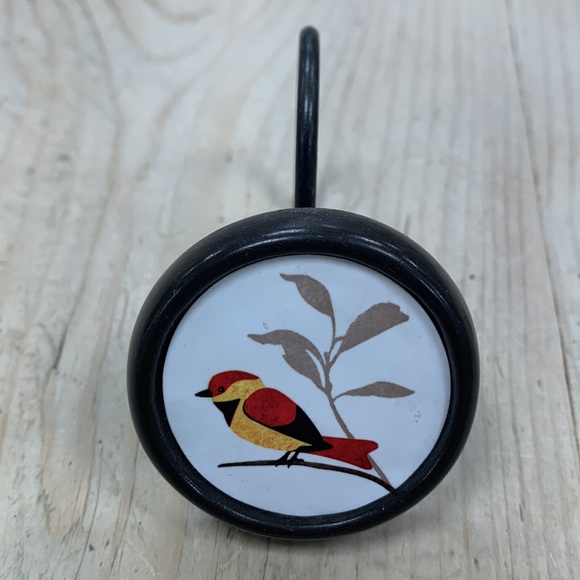 Bird Shower Curtain Hooks / Hangers- Decorative- Brown Metal Set of 12-Bluebird - Picture 4 of 11